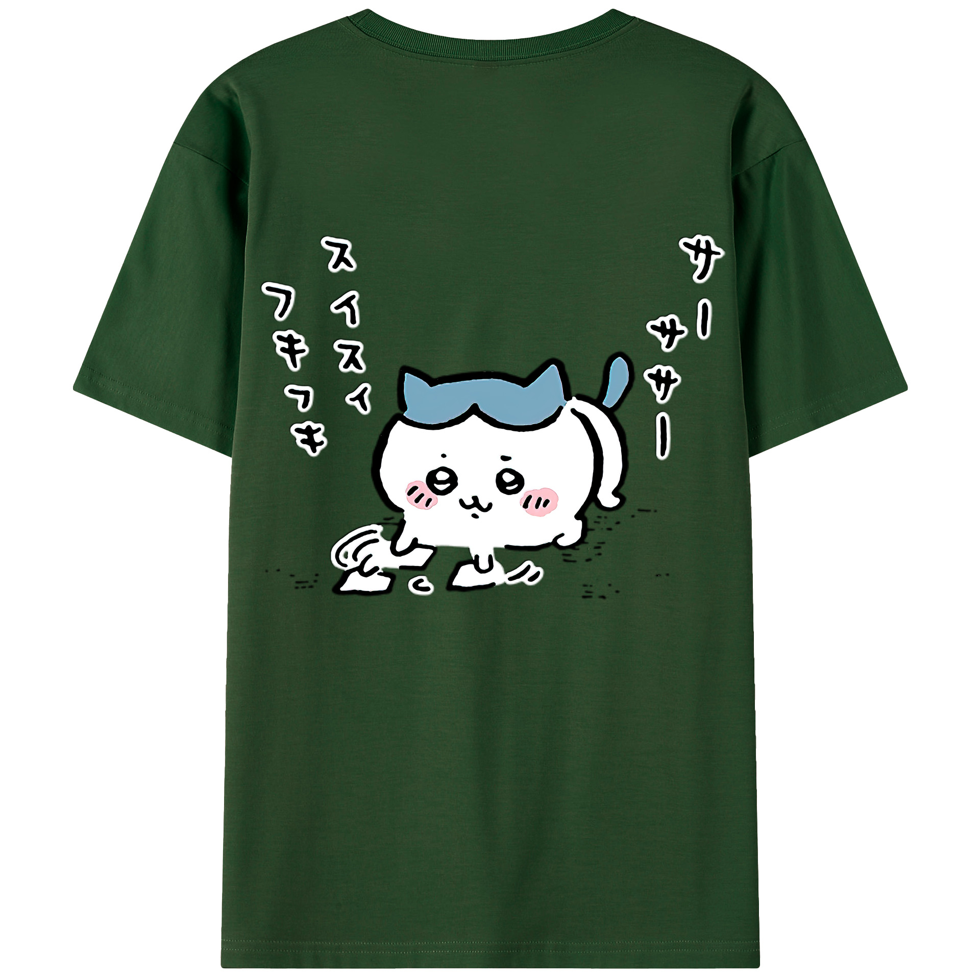 （画像用） ちいかわ ハチワレ Chii-kawa hachiware 綿100％半袖Tシャツ（背面プリント）